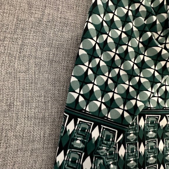 Max Studio Dress Wrap Side‎ Tye Small Stretch Green White Geometric Print - Picture 7 of 13
